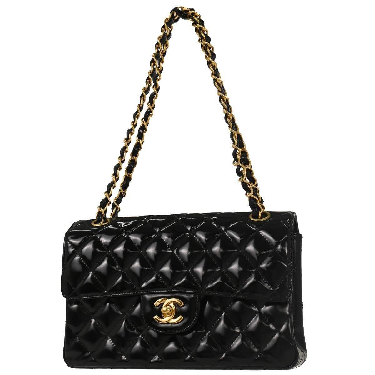 Chanel Chanel Vintage Double Sided Flap Bag Quilted Patent Size ONE SIZE - 2 Thumbnail