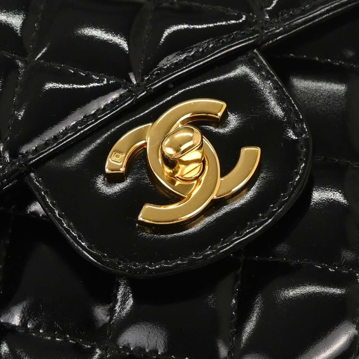 Chanel Chanel Vintage Double Sided Flap Bag Quilted Patent Size ONE SIZE - 8 Thumbnail