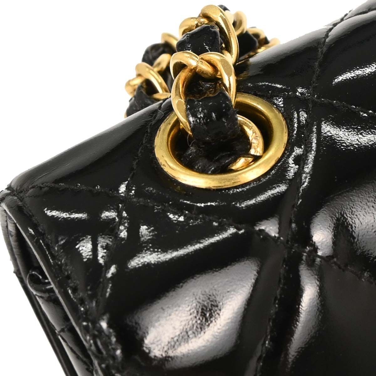 Chanel Chanel Vintage Double Sided Flap Bag Quilted Patent Size ONE SIZE - 9 Thumbnail
