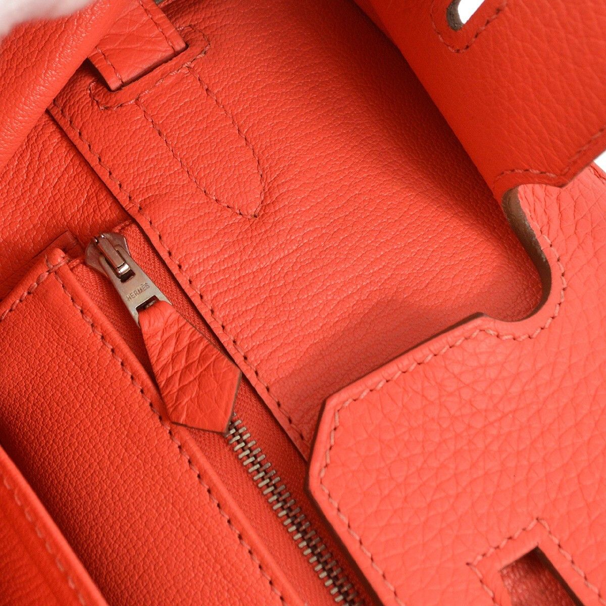 Hermes Hermes Birkin Handbag Pink Clemence with Palladium Hardware Size ONE SIZE - 8 Thumbnail