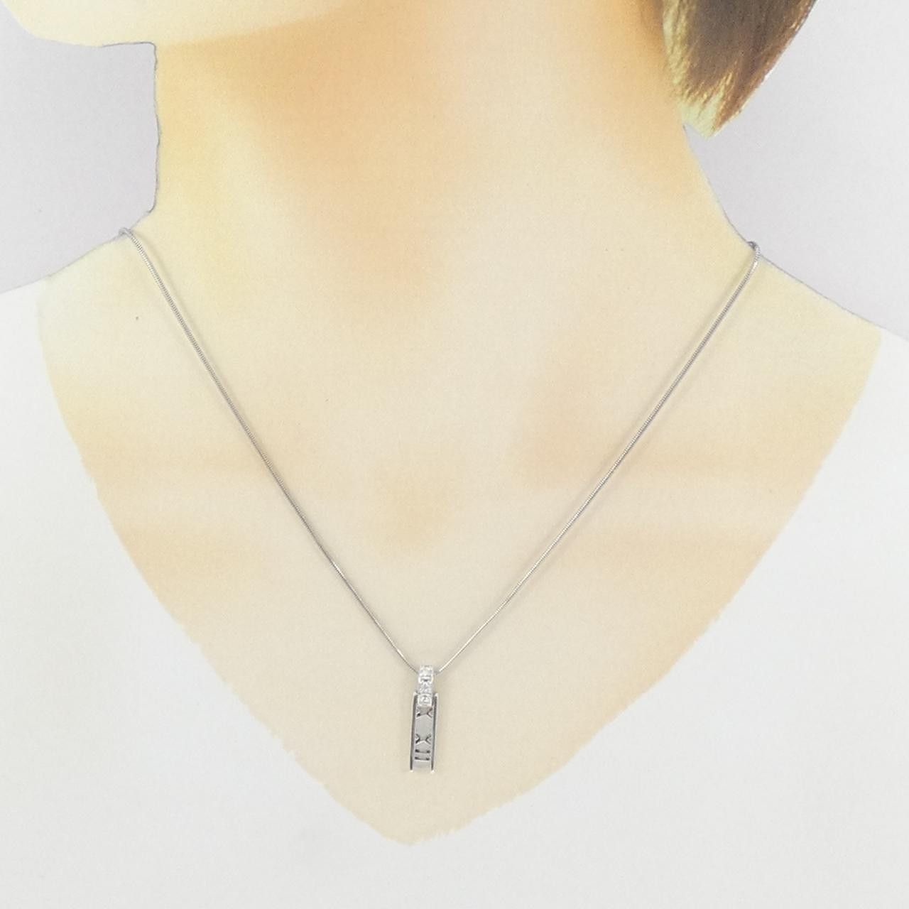 Tiffany & Co. Tiffany & Co. Tiffany Atlas Au750 White Gold Diamond Necklace Calfskin Necklace DUTY FREE for USA Size ONE SIZE - 6 Thumbnail