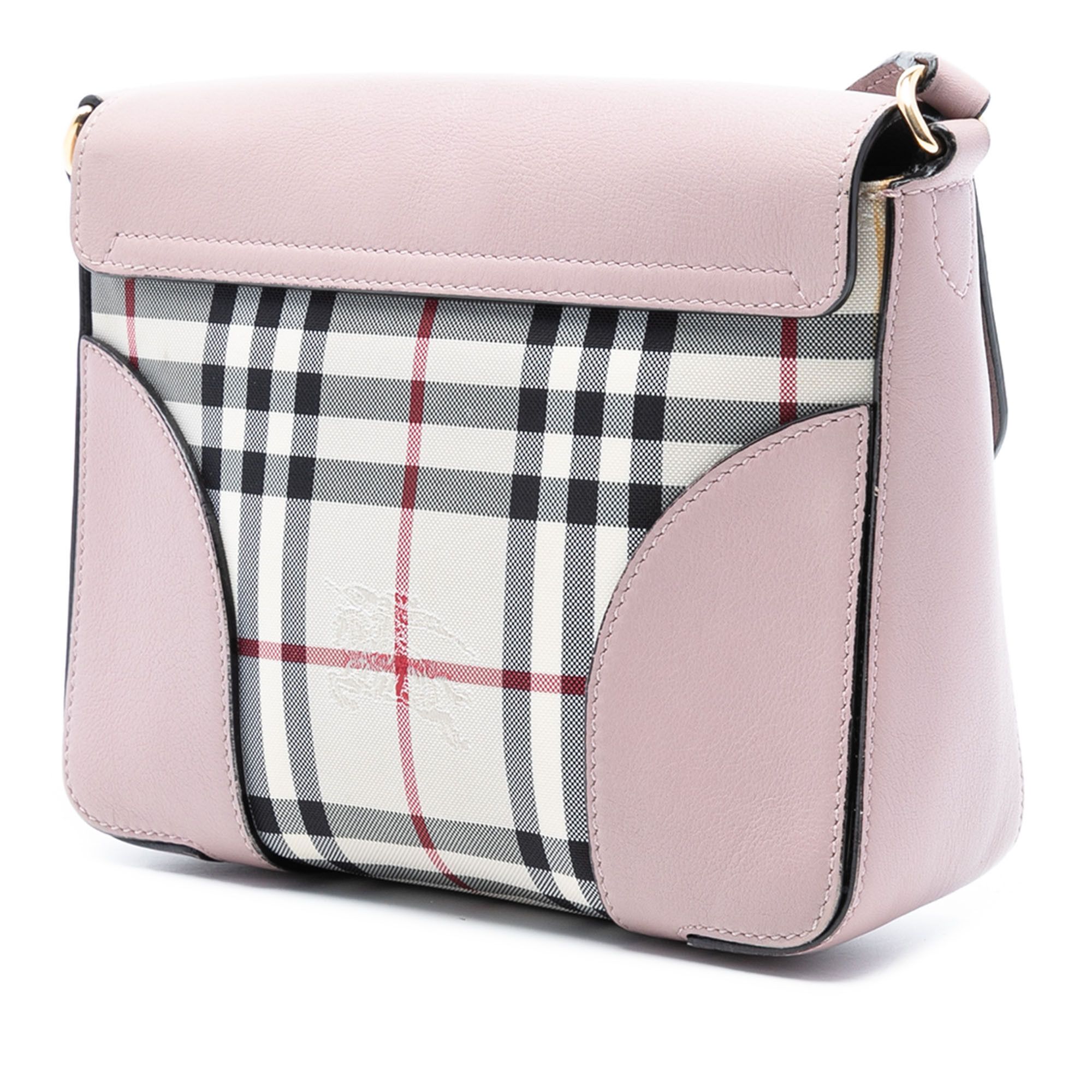 Burberry Burberry Small Haymarket Check Trimmed Leather Dickens Crossbody Size ONE SIZE - 2 Thumbnail