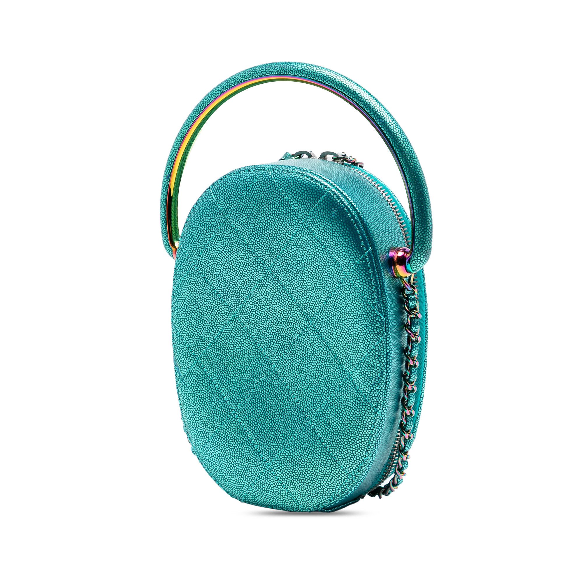 Chanel Chanel Quilted Metallic Caviar Rainbow Hardware Oval Camera Bag Size ONE SIZE - 2 Thumbnail