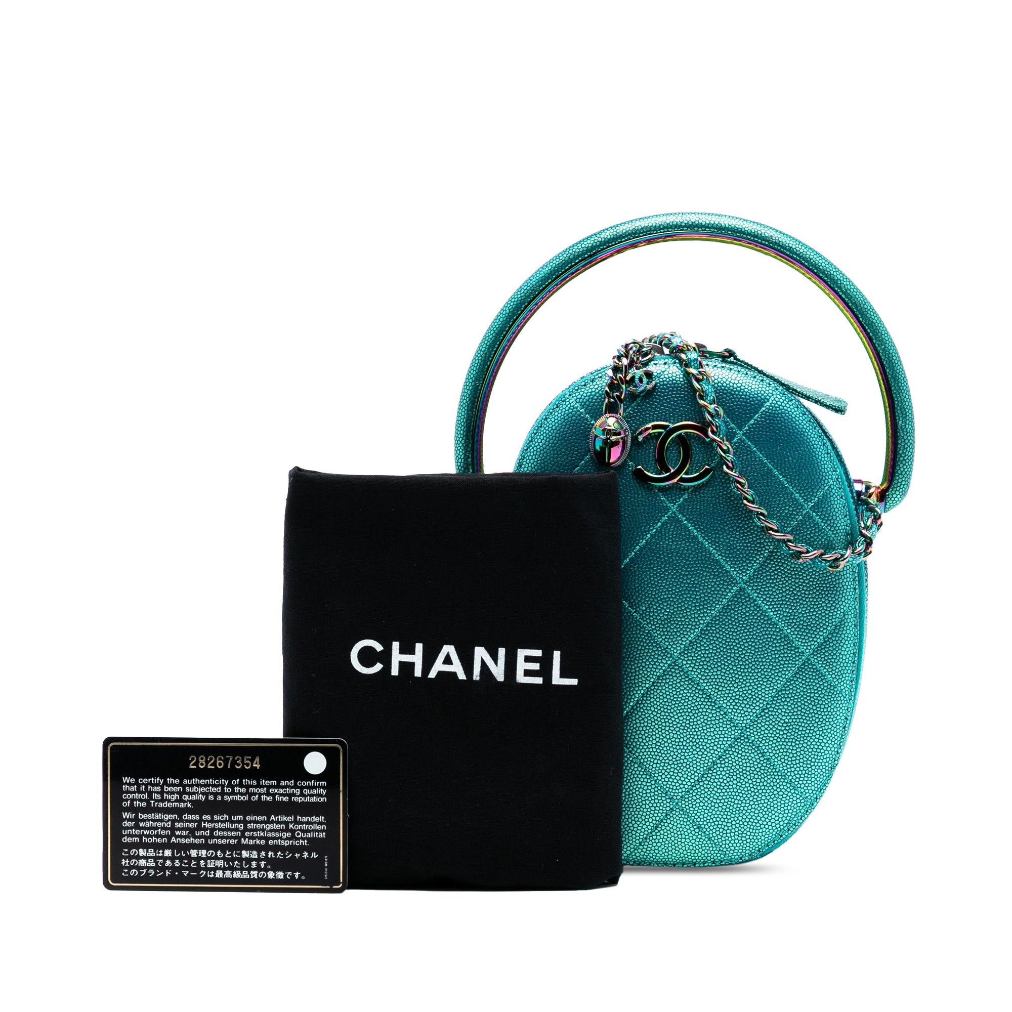 Chanel Chanel Quilted Metallic Caviar Rainbow Hardware Oval Camera Bag Size ONE SIZE - 8 Thumbnail