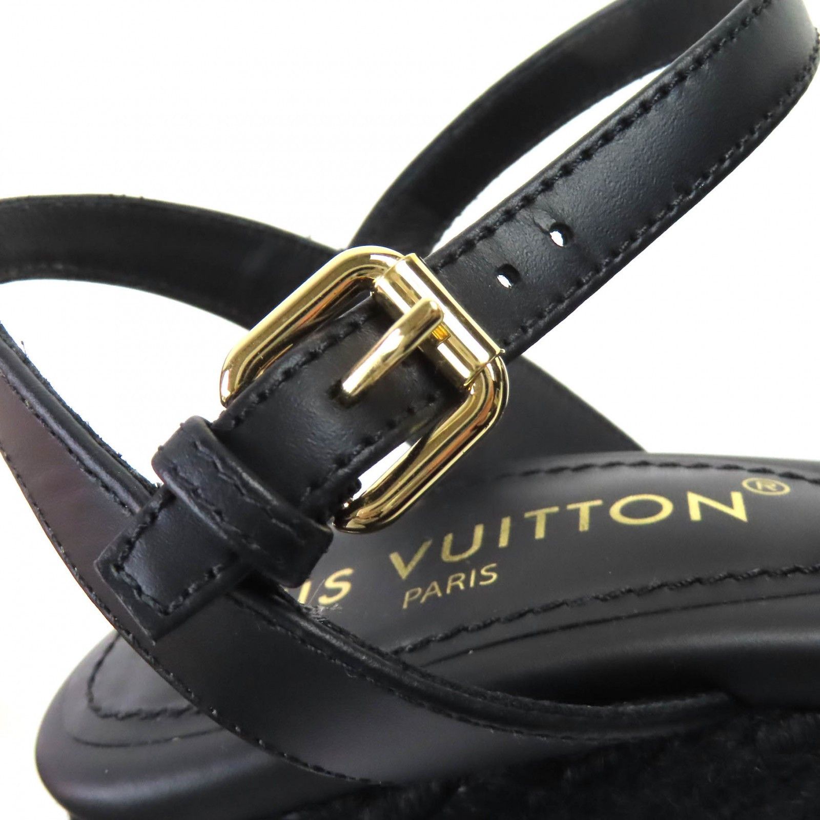Louis Vuitton Louis Vuitton Louis Vuitton Espadrille Wedge Sandals Leather Shoes DUTY FREE for USA Size ONE SIZE - 10 Thumbnail