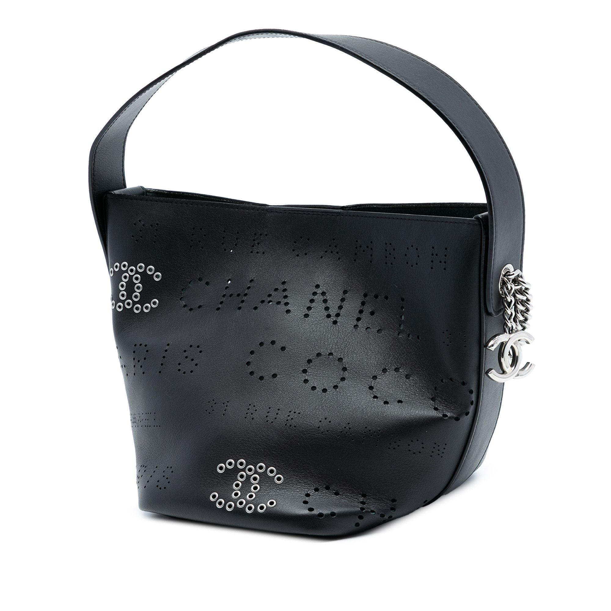 Chanel Chanel Small Perforated Calfskin Logo Eyelet Bucket Bag Size ONE SIZE - 2 Thumbnail