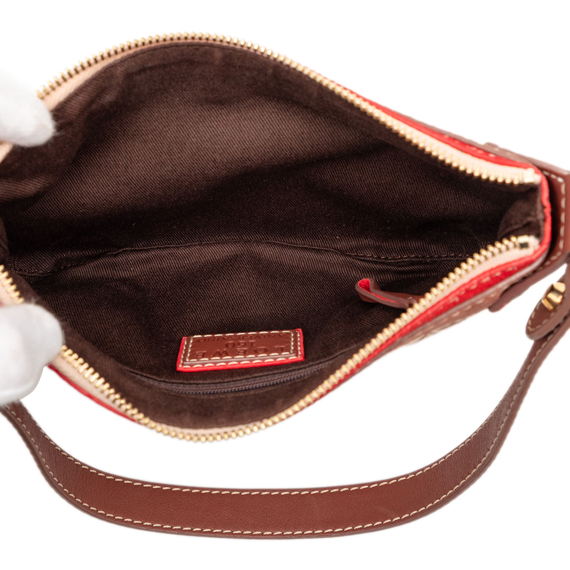 Loewe LOEWE 160th Anniversary Suede Trimmed Canvas Shoulder Bag Size ONE SIZE - 4 Thumbnail