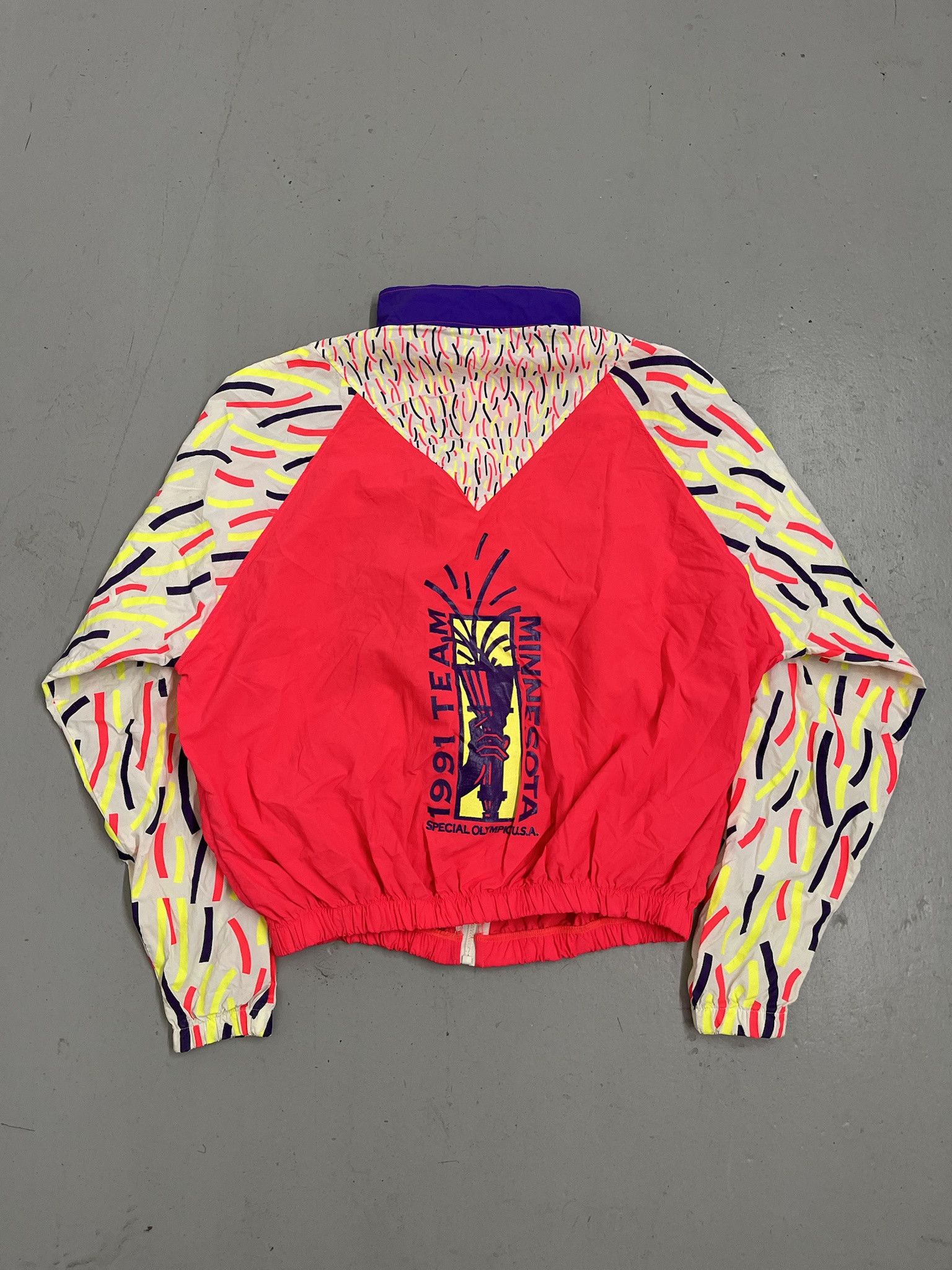 Vintage Vintage 1991 Special Olympics Confetti Windberaker Size L Size US L / EU 52-54 / 3 - 3 Thumbnail