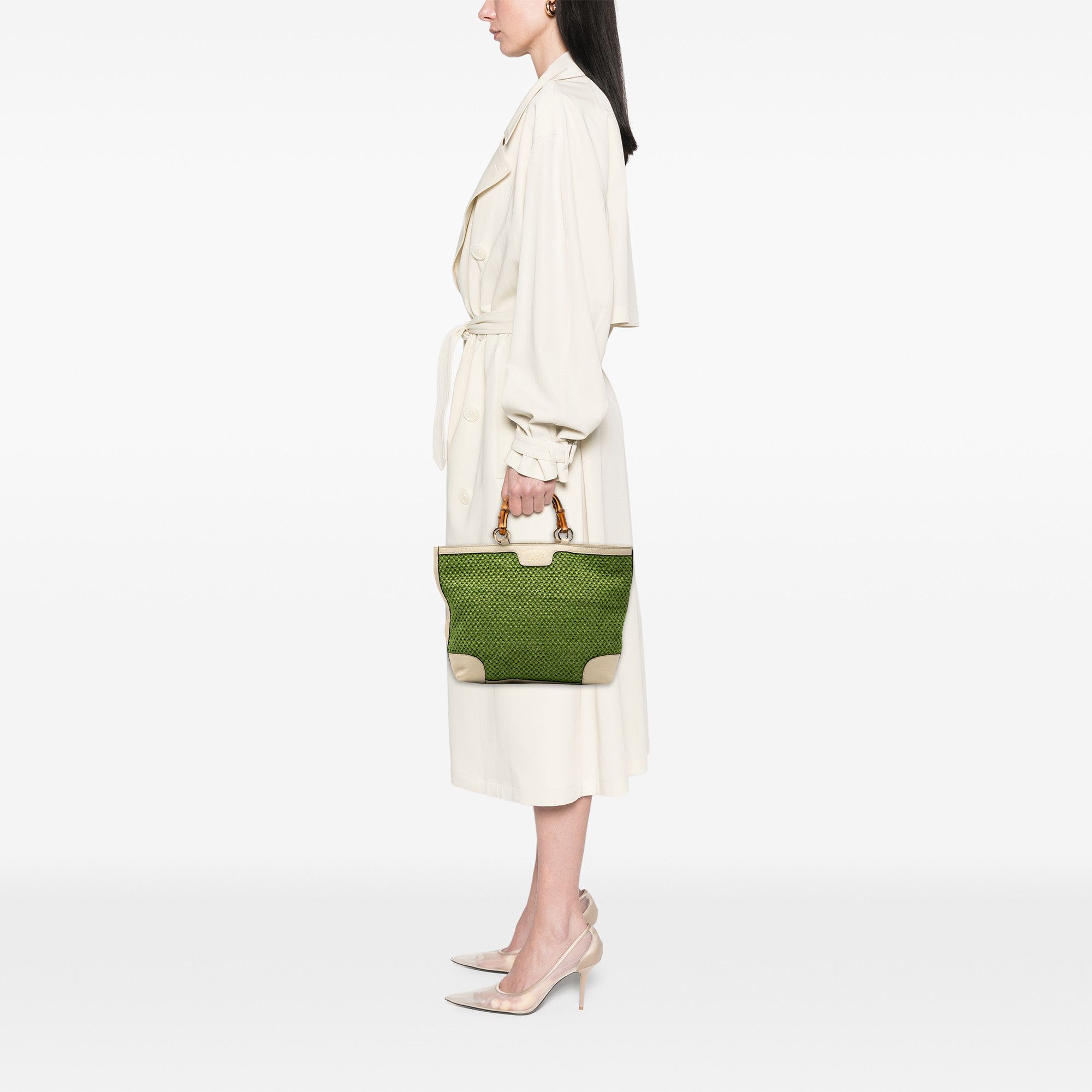 Gucci Gucci Large Raffia Bamboo Shopper Tote Size ONE SIZE - 7 Thumbnail