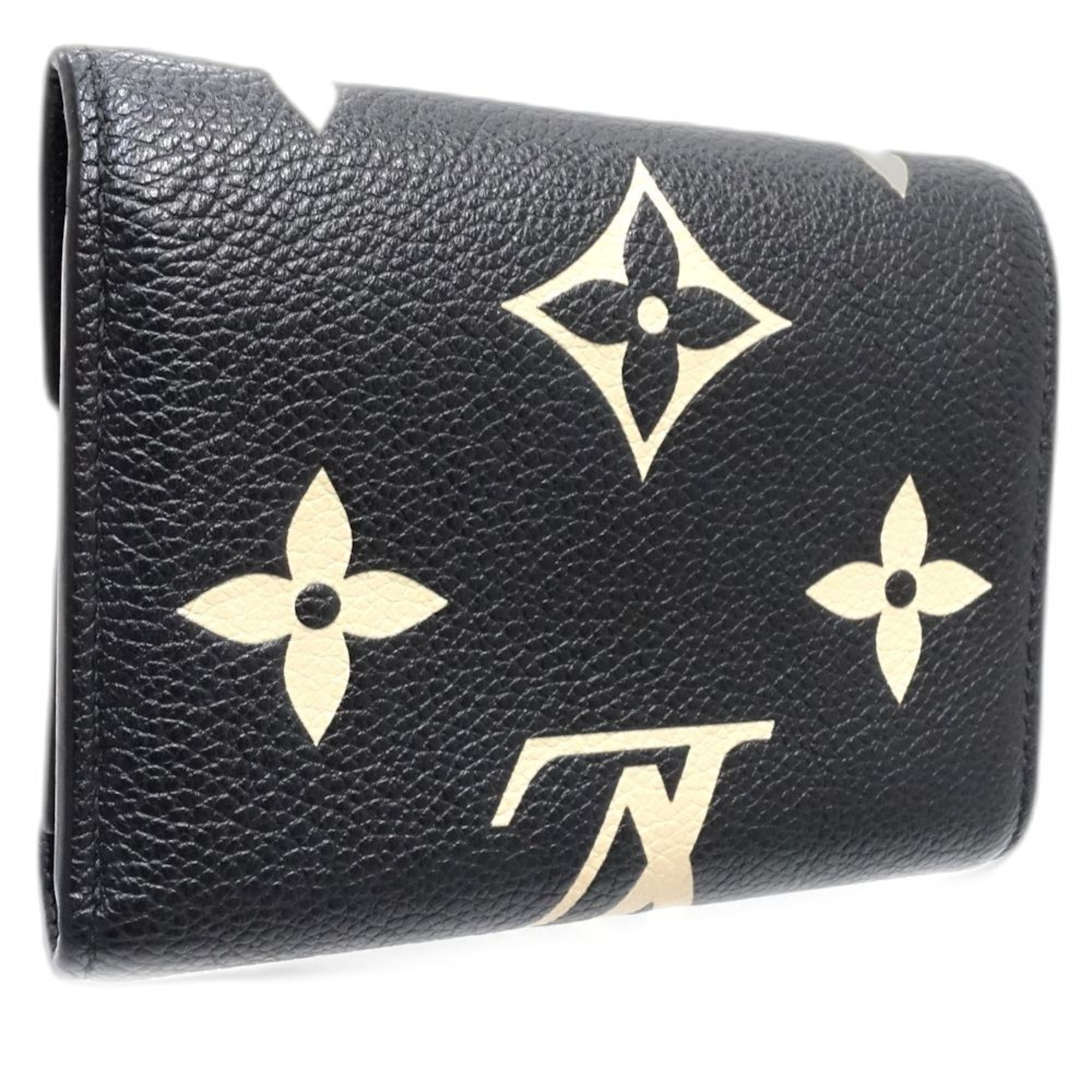 Louis Vuitton Louis Vuitton Tri-fold Wallet M80968 Portefeuille Victorine Monogram Bicolor Empreinte Noir Women's 181729 Size ONE SIZE - 3 Thumbnail