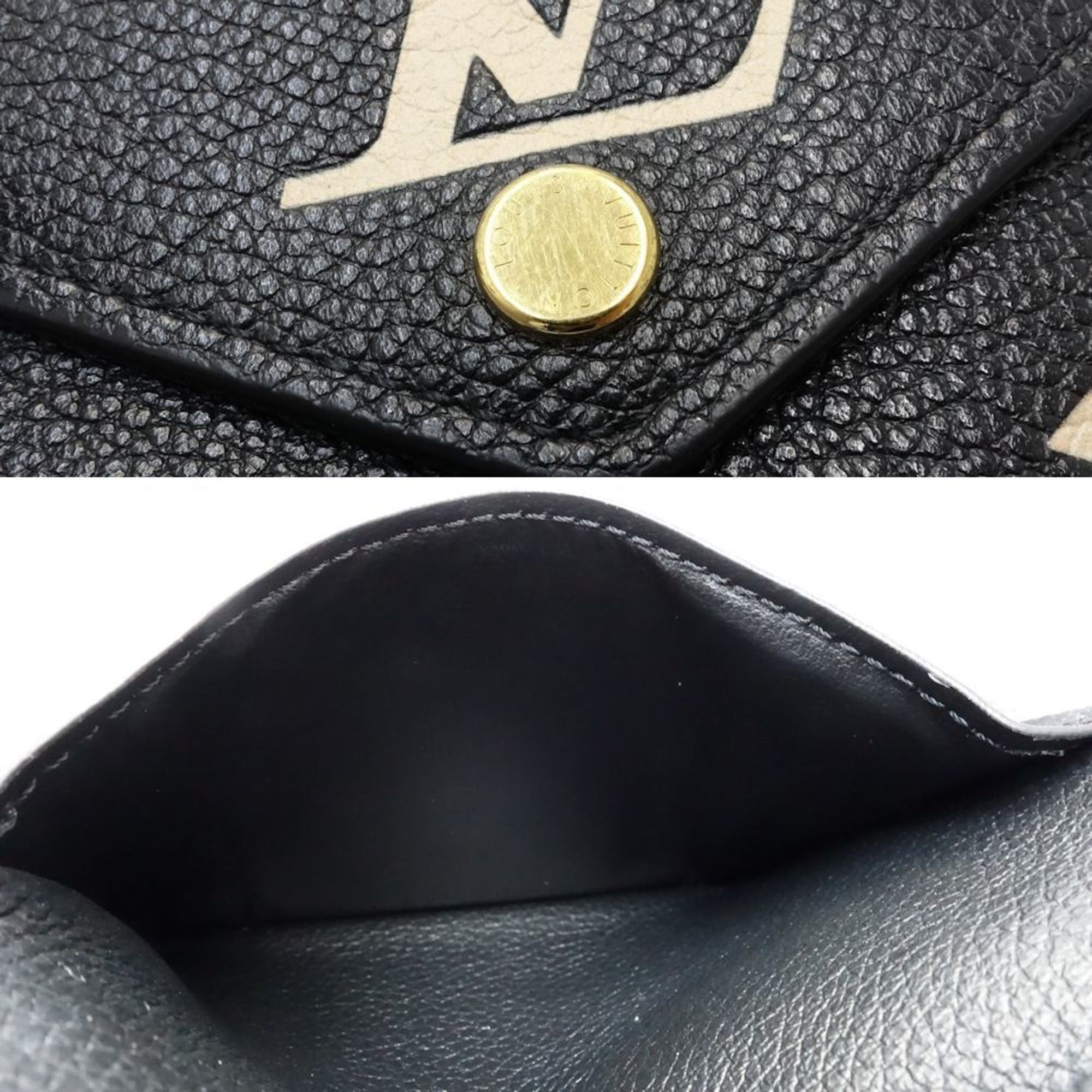 Louis Vuitton Louis Vuitton Tri-fold Wallet M80968 Portefeuille Victorine Monogram Bicolor Empreinte Noir Women's 181729 Size ONE SIZE - 9 Thumbnail