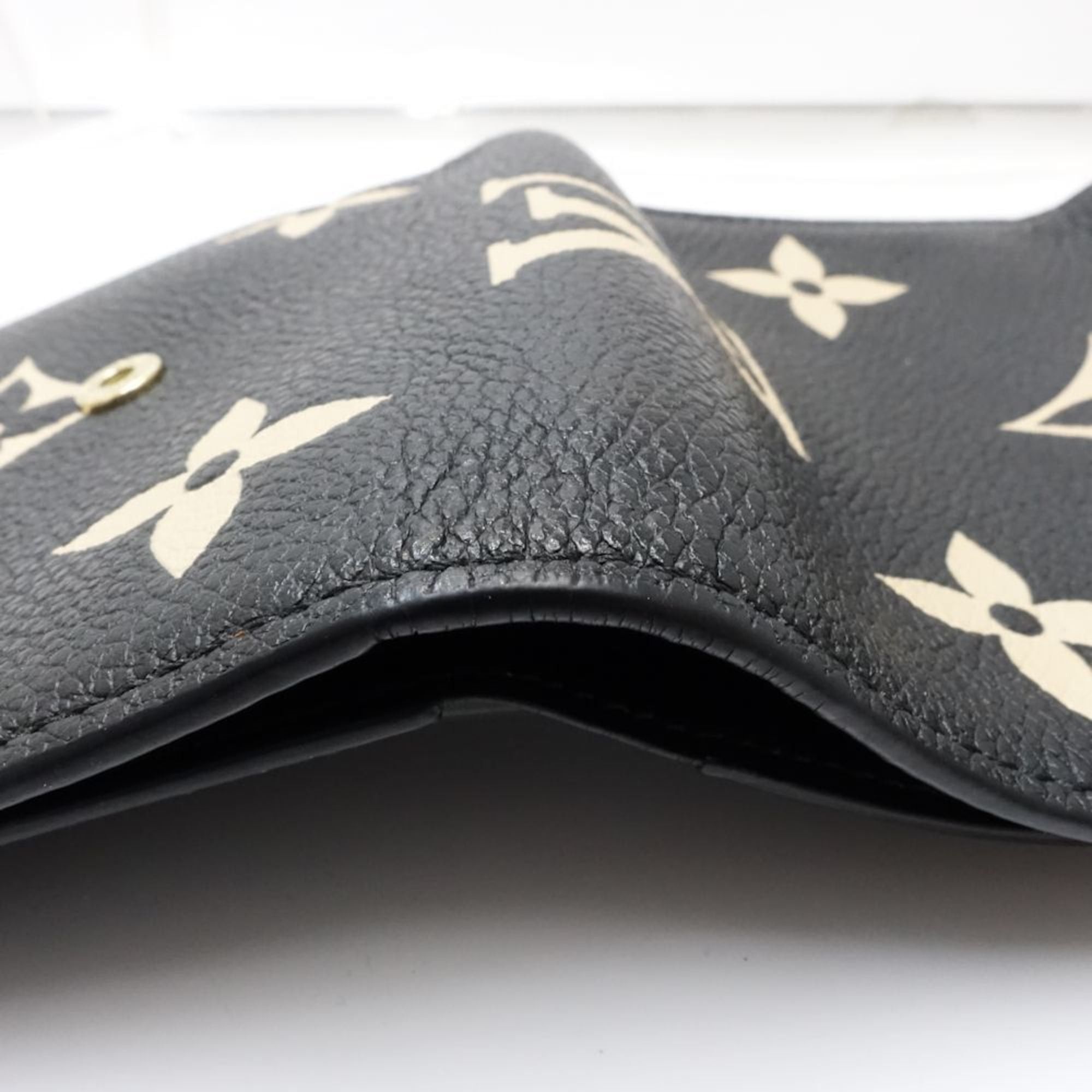 Louis Vuitton Louis Vuitton Tri-fold Wallet M80968 Portefeuille Victorine Monogram Bicolor Empreinte Noir Women's 181729 Size ONE SIZE - 5 Thumbnail