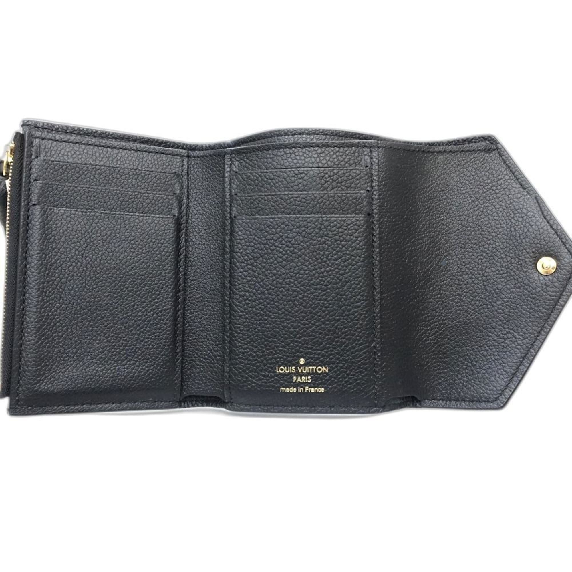 Louis Vuitton Louis Vuitton Tri-fold Wallet M80968 Portefeuille Victorine Monogram Bicolor Empreinte Noir Women's 181729 Size ONE SIZE - 6 Thumbnail