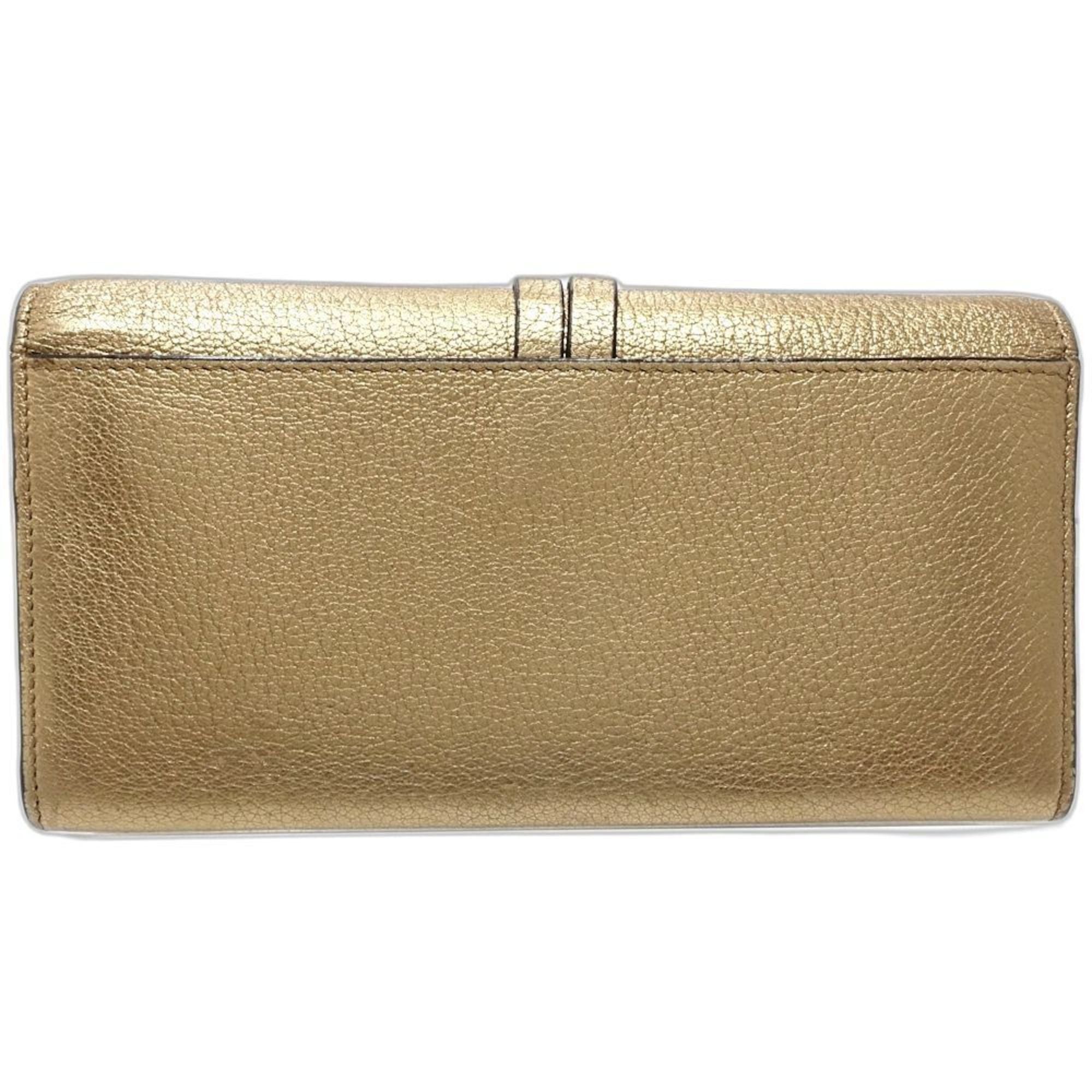 Chloe Chloé Chloe Alphabet Long Wallet 4SH0819 Leather Merlic Gold Women's 181692 Size ONE SIZE - 3 Thumbnail