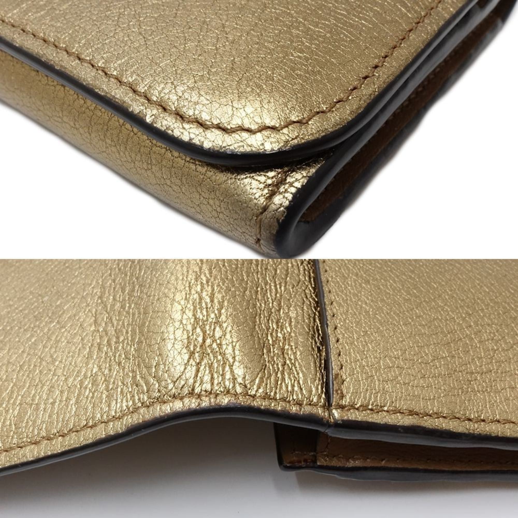 Chloe Chloé Chloe Alphabet Long Wallet 4SH0819 Leather Merlic Gold Women's 181692 Size ONE SIZE - 4 Thumbnail