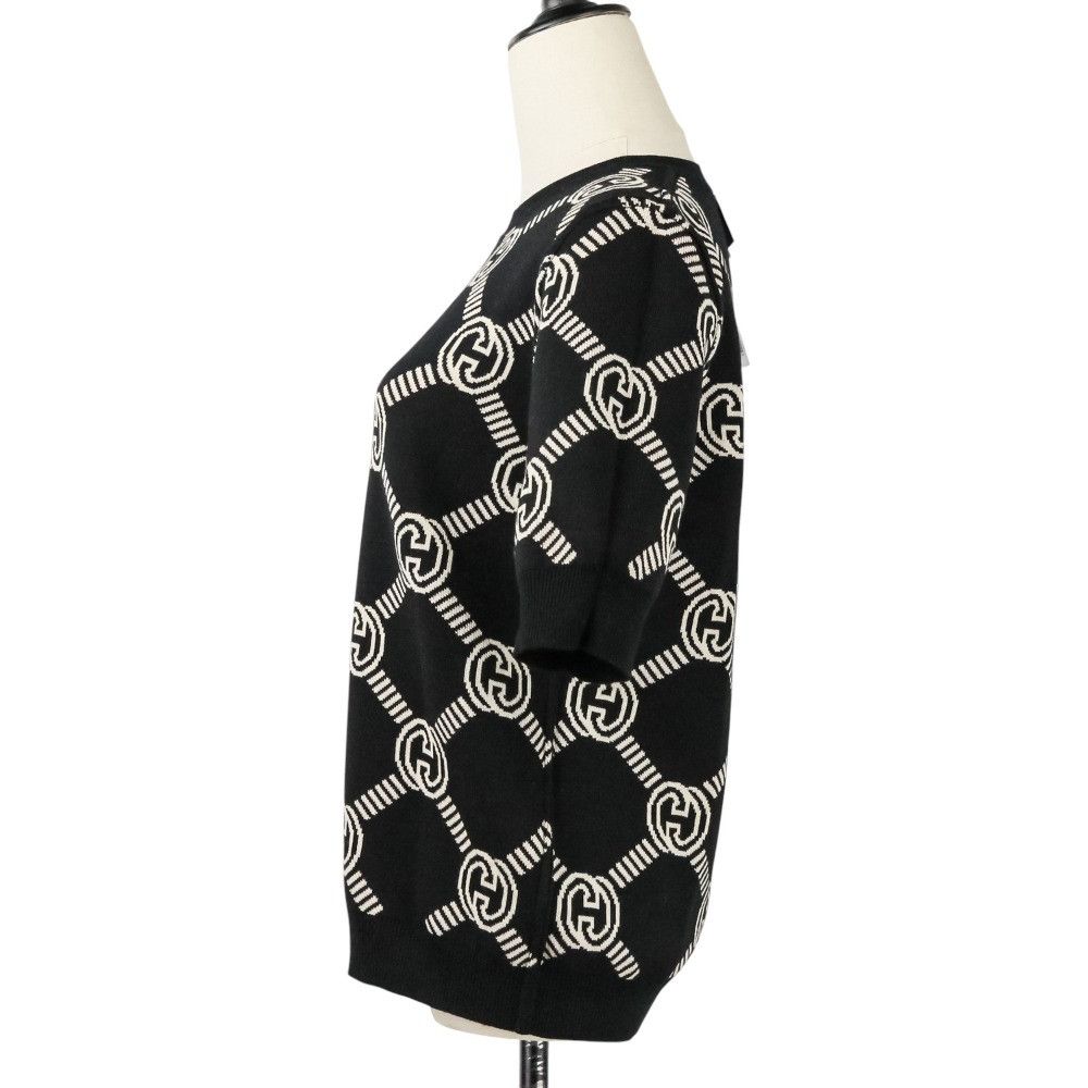 Gucci Gucci Gucci Interlocking GG Reversible Knit Short Sleeve Top Cotton Tops 678310 DUTY FREE for USA Size ONE SIZE - 6 Thumbnail