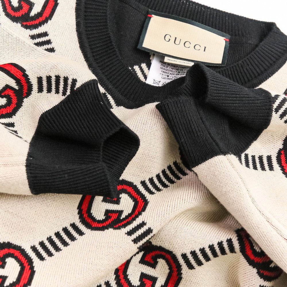 Gucci Gucci Gucci Interlocking GG Reversible Knit Short Sleeve Top Cotton Tops 678310 DUTY FREE for USA Size ONE SIZE - 11 Thumbnail