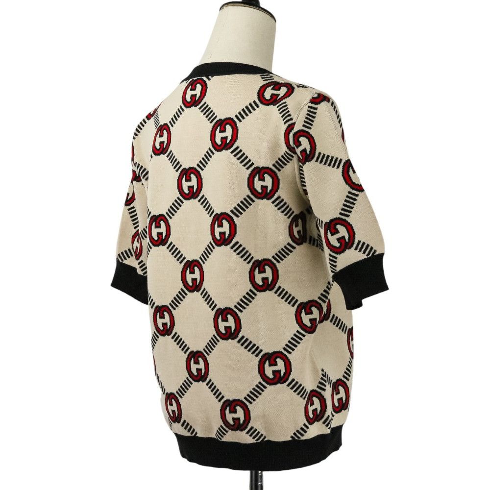 Gucci Gucci Gucci Interlocking GG Reversible Knit Short Sleeve Top Cotton Tops 678310 DUTY FREE for USA Size ONE SIZE - 7 Thumbnail