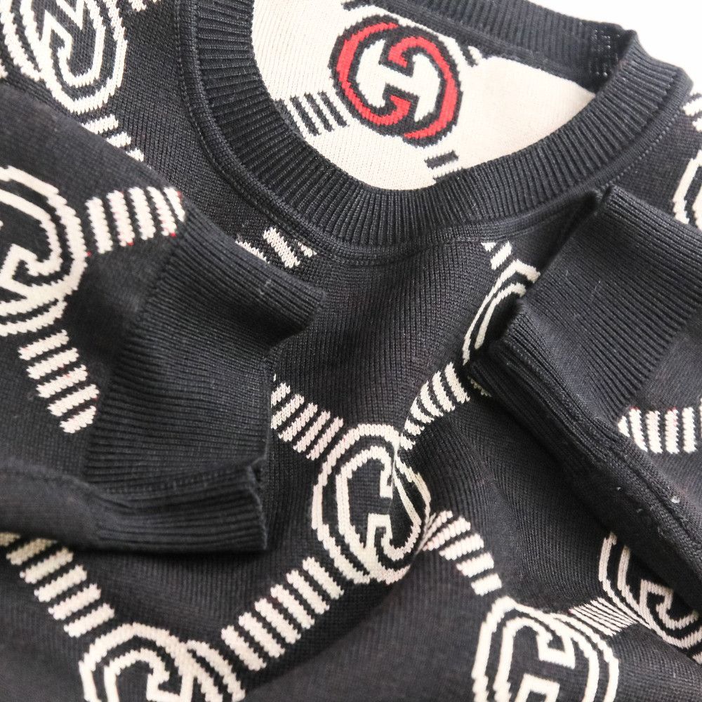 Gucci Gucci Gucci Interlocking GG Reversible Knit Short Sleeve Top Cotton Tops 678310 DUTY FREE for USA Size ONE SIZE - 13 Thumbnail