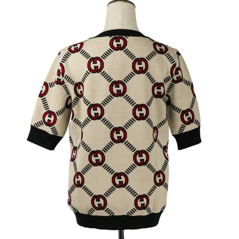 Gucci Gucci Gucci Interlocking GG Reversible Knit Short Sleeve Top Cotton Tops 678310 DUTY FREE for USA Size ONE SIZE - 8 Thumbnail