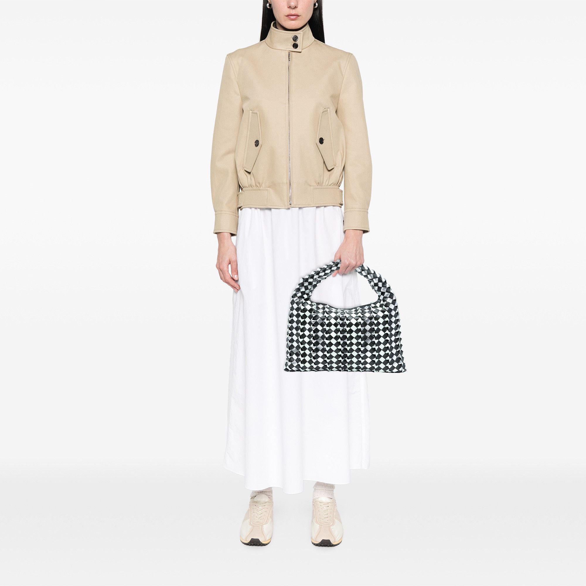 Bottega Veneta Bottega Veneta Small Bicolor Calfskin Intrecciato Hop Hobo Size ONE SIZE - 7 Thumbnail