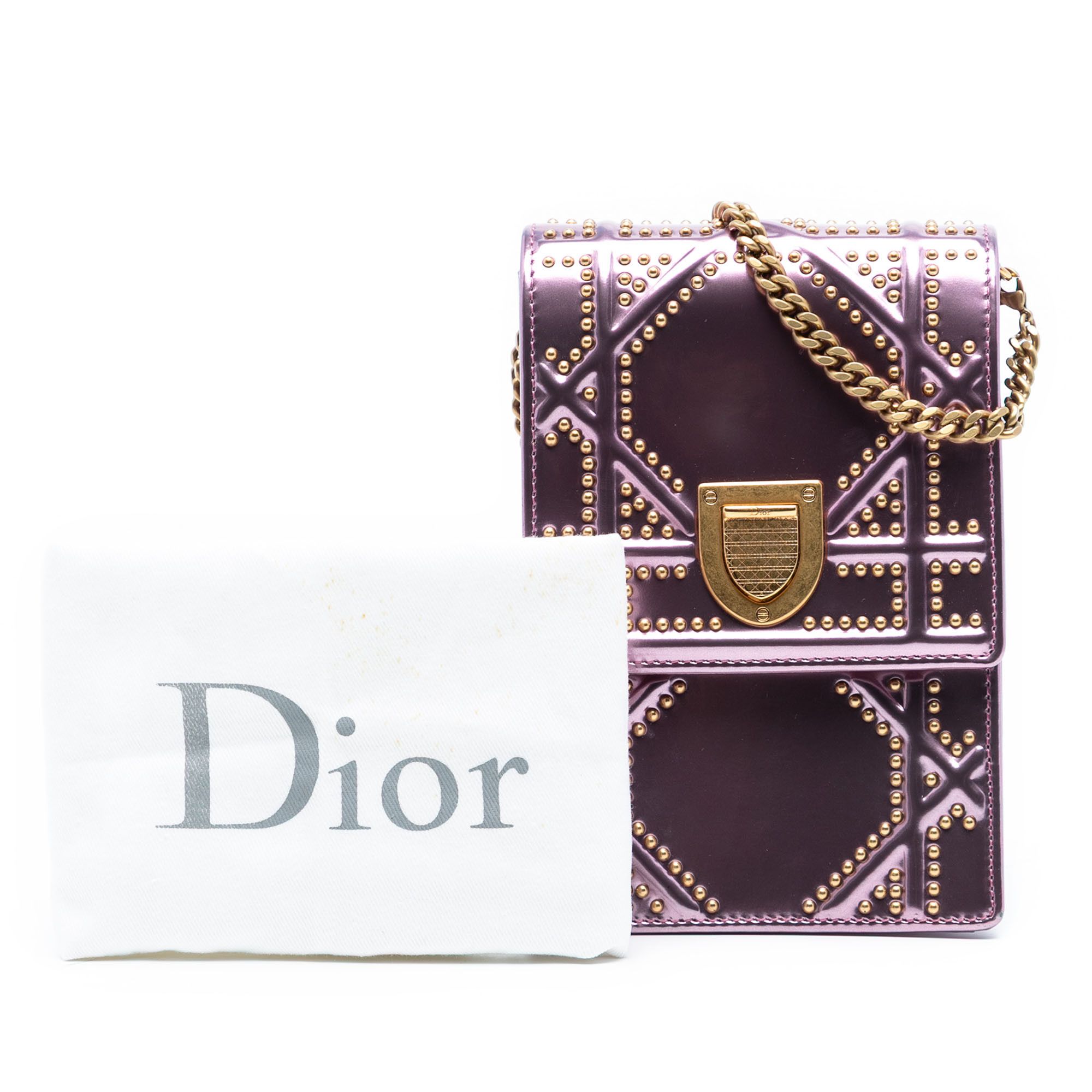 Dior Dior Metallic Studded Calfskin Vertical Diorama Size ONE SIZE - 8 Thumbnail