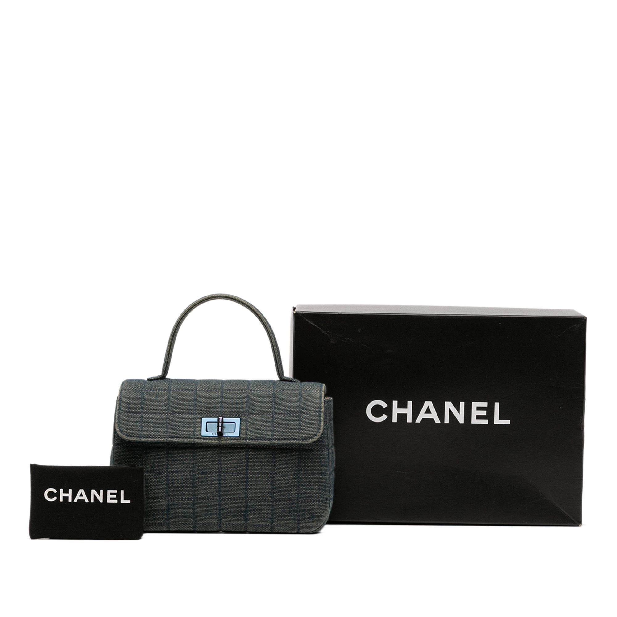 Chanel Chanel Reissue 2.55 Chocolate Bar Denim Top Handle Flap Size ONE SIZE - 12 Thumbnail