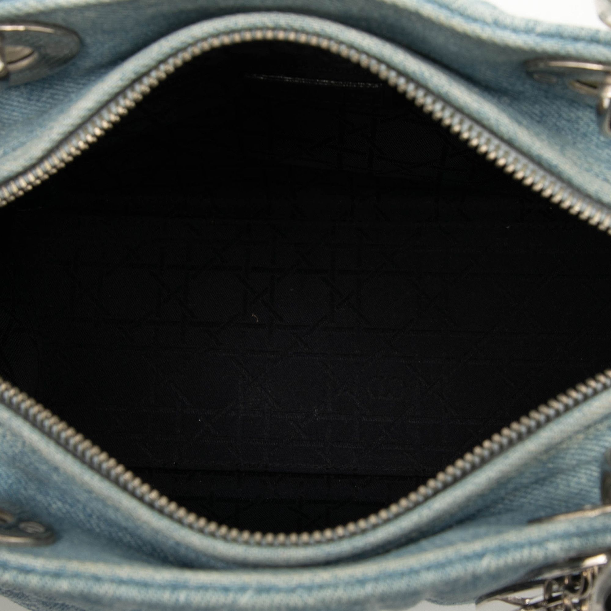 Dior Dior Medium Denim Cannage Acrylic Handles Lady Dior Size ONE SIZE - 4 Thumbnail