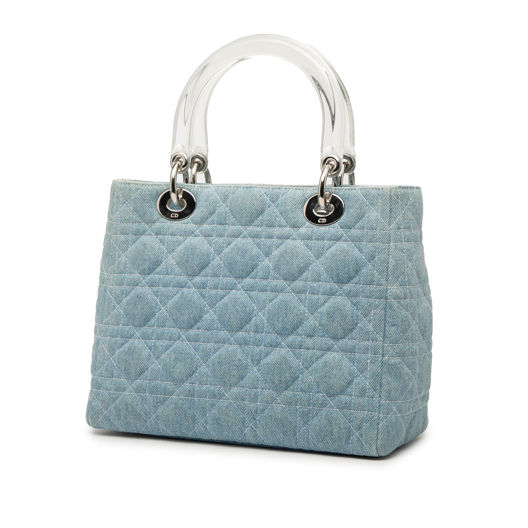 Dior Dior Medium Denim Cannage Acrylic Handles Lady Dior Size ONE SIZE - 2 Thumbnail