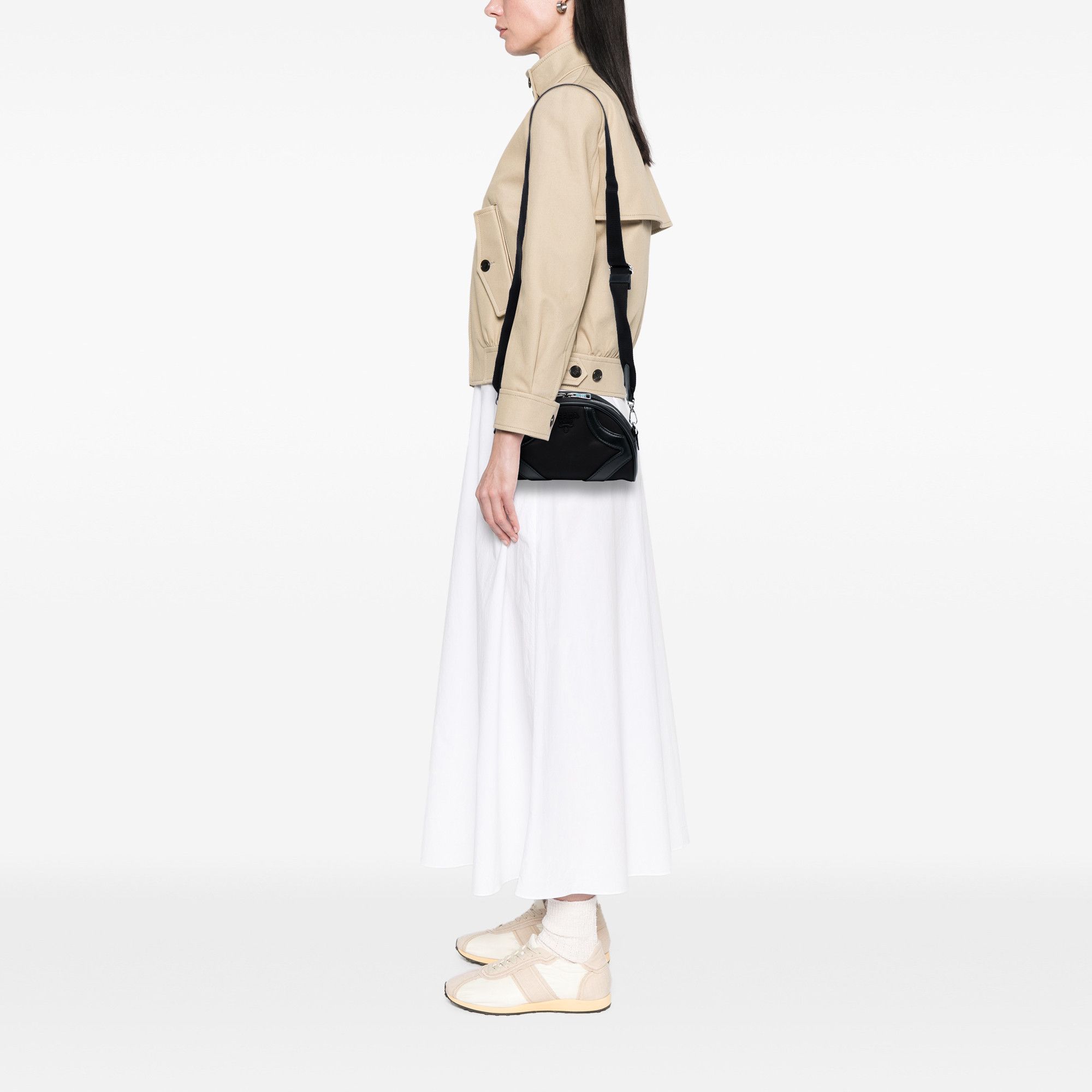 Prada Prada Soft Calf Trimmed Tessuto Bowling Crossbody Size ONE SIZE - 6 Thumbnail