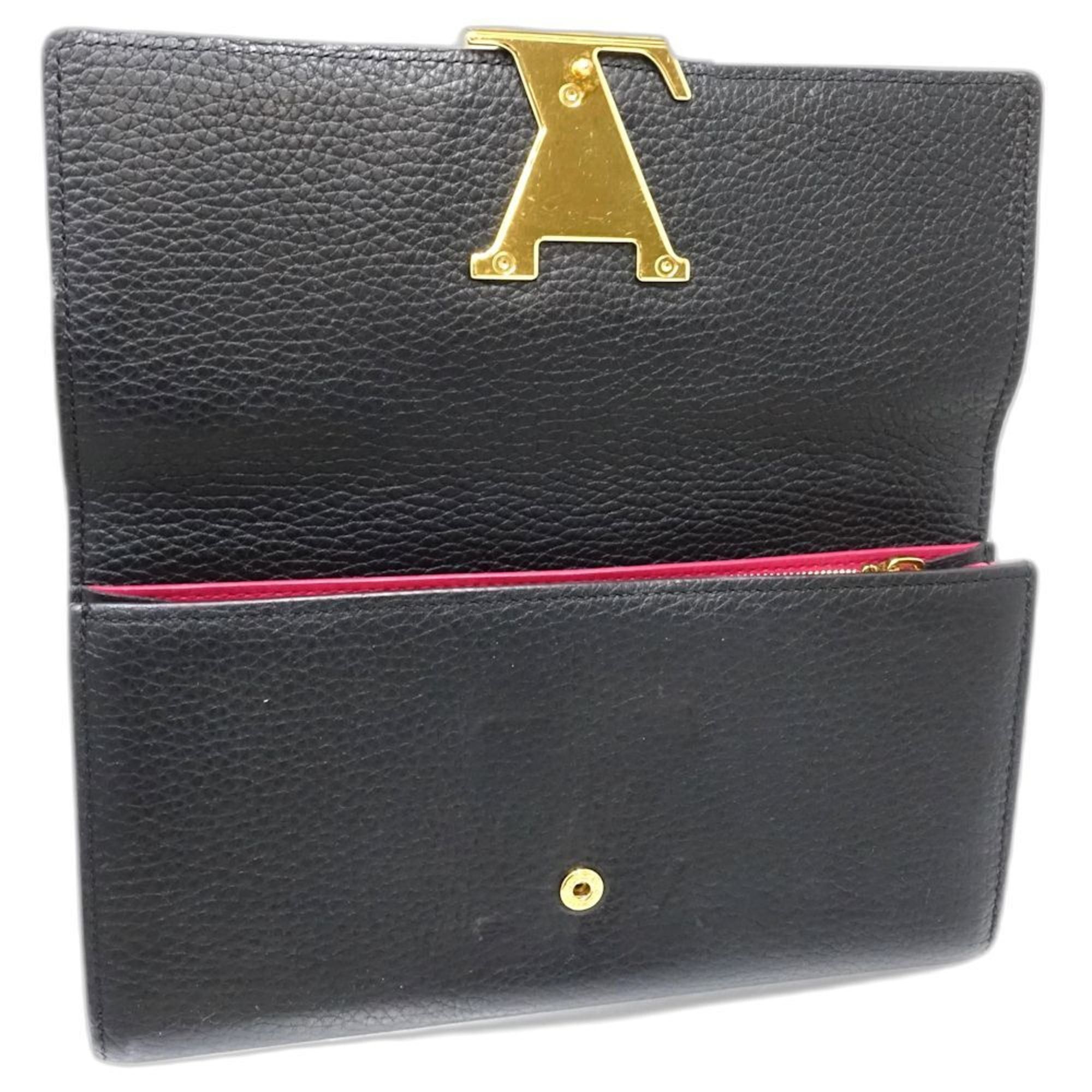 Louis Vuitton Louis Vuitton Long Wallet M61248 Portefeuille Capucines Taurillon Leather Noir Women's 181738 Size ONE SIZE - 5 Thumbnail