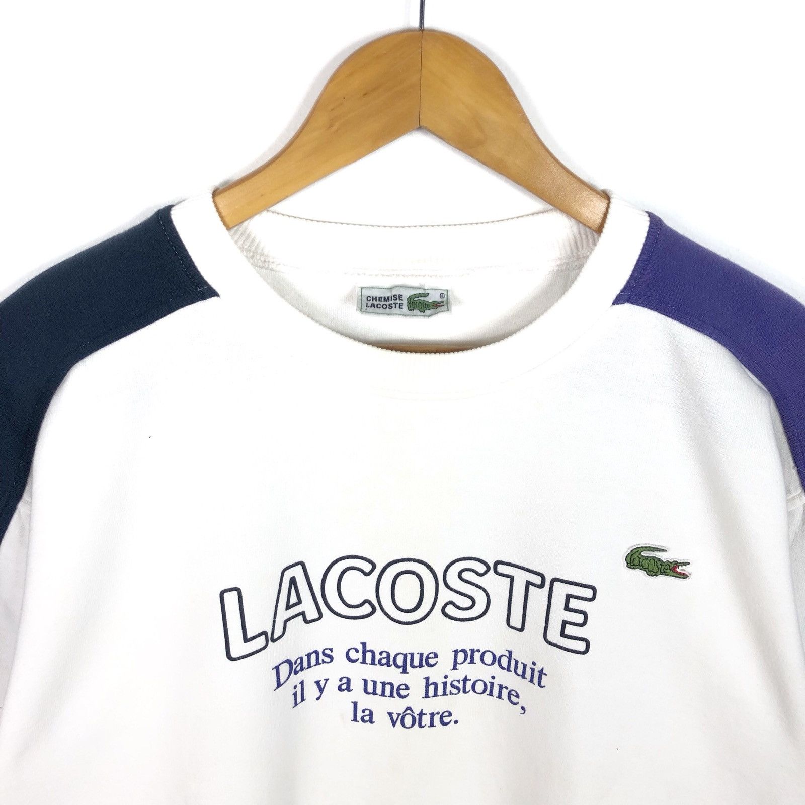 Rare! Lacoste Sweatshirt Big Logo Spell Out Pull Over Jumper