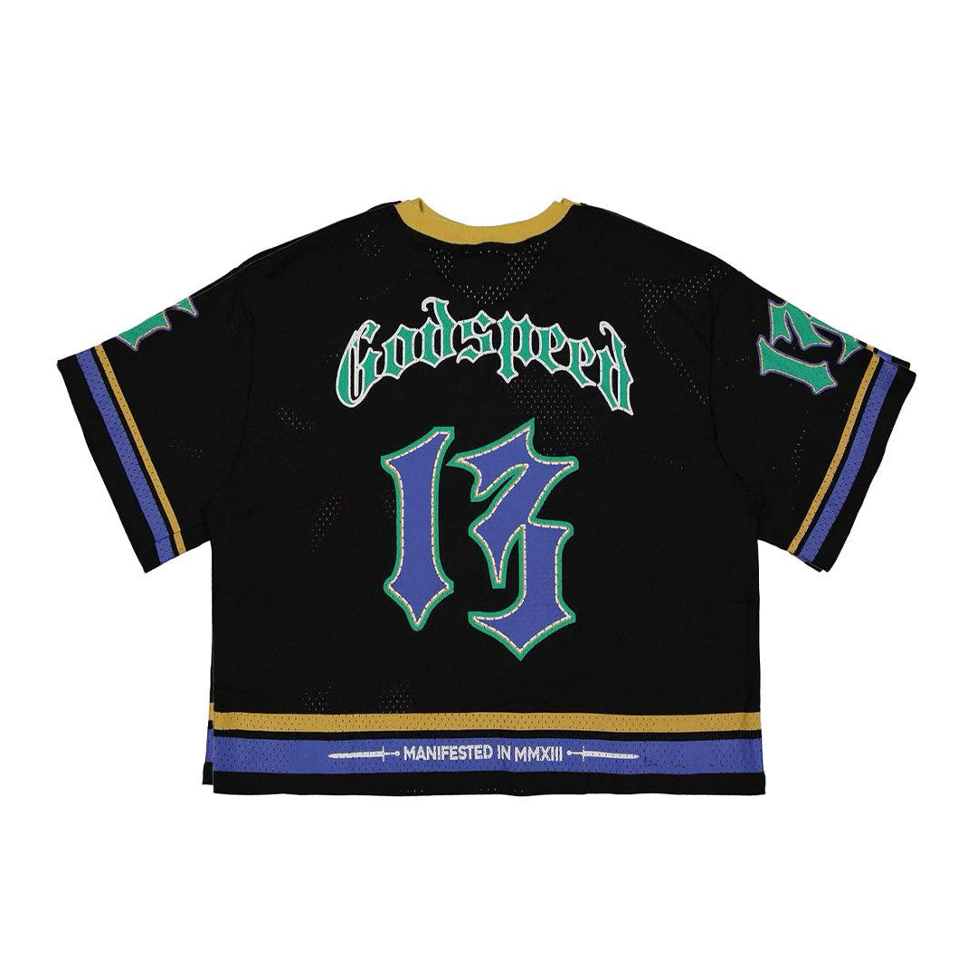 Godspeed First Down Jersey Tee Black Yellow Blue Boxy Size US XXL / EU 58 / 5 - 2 Thumbnail