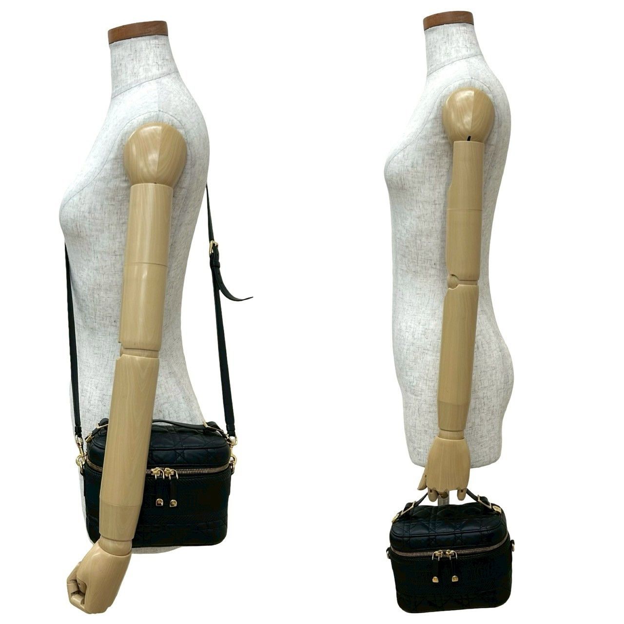 Dior Dior Christian Dior Cannage Calfskin 2way Bag Leather Vanity Bag DUTY FREE for USA Size ONE SIZE - 3 Thumbnail
