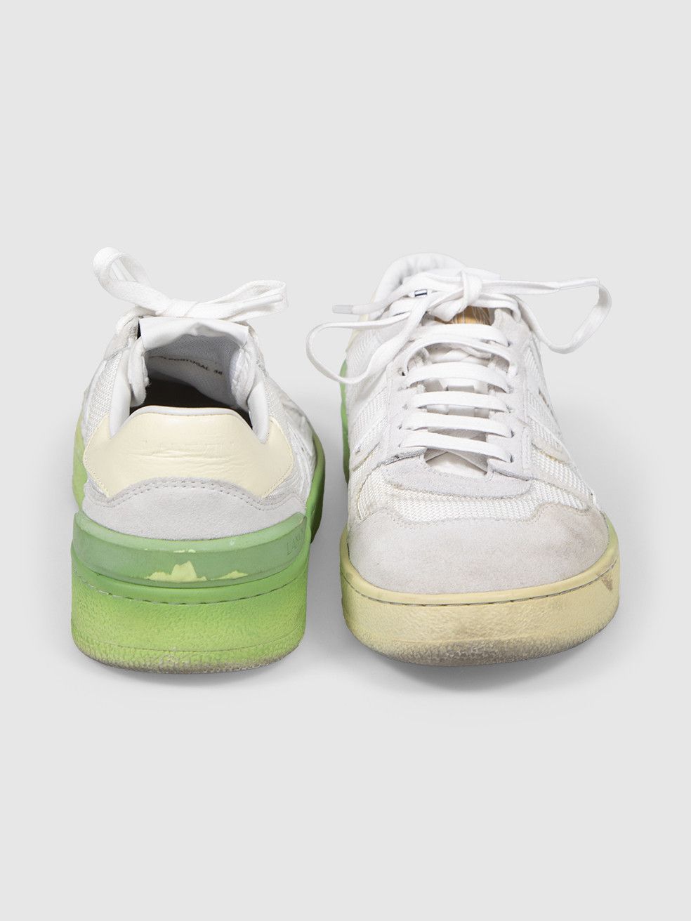 Lanvin White & Green Suede Ombré Lace Up Trainers Size US 8 / IT 38 - 3 Thumbnail