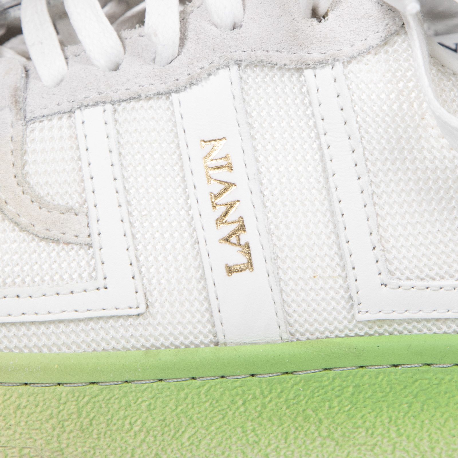 Lanvin White & Green Suede Ombré Lace Up Trainers Size US 8 / IT 38 - 5 Thumbnail