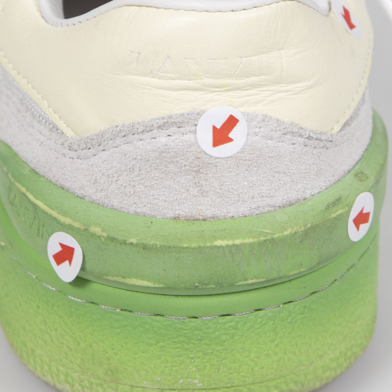 Lanvin White & Green Suede Ombré Lace Up Trainers Size US 8 / IT 38 - 7 Thumbnail