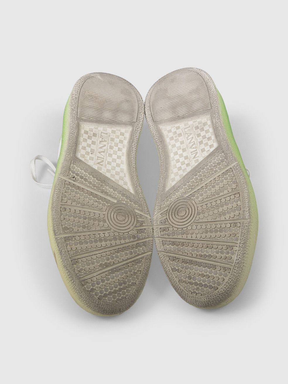 Lanvin White & Green Suede Ombré Lace Up Trainers Size US 8 / IT 38 - 4 Thumbnail