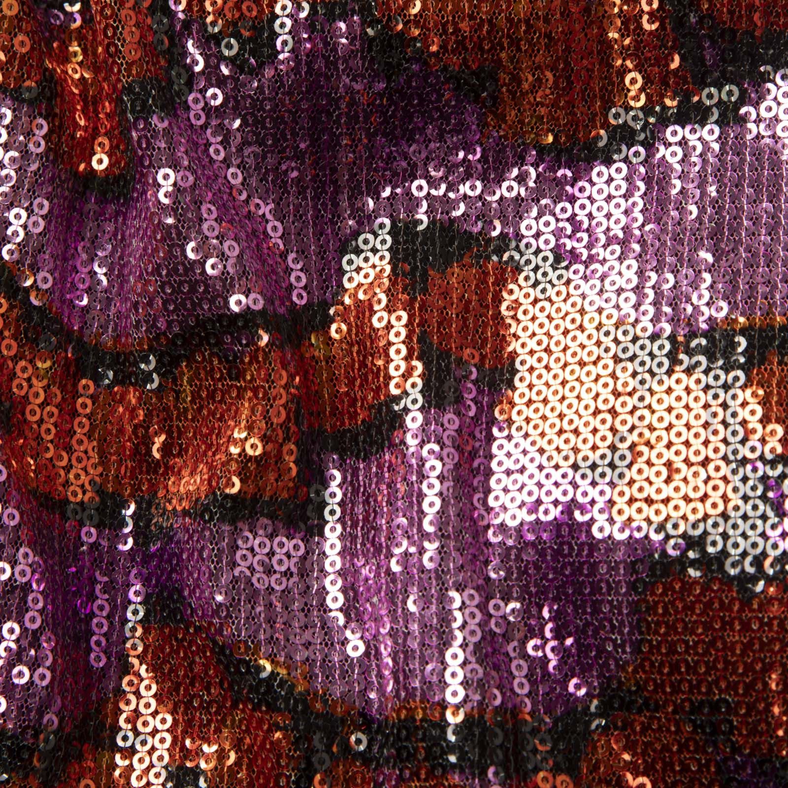 La DoubleJ Purple & Red Sequin Snake Pattern Dress Size L / US 10 / IT 46 - 3 Thumbnail
