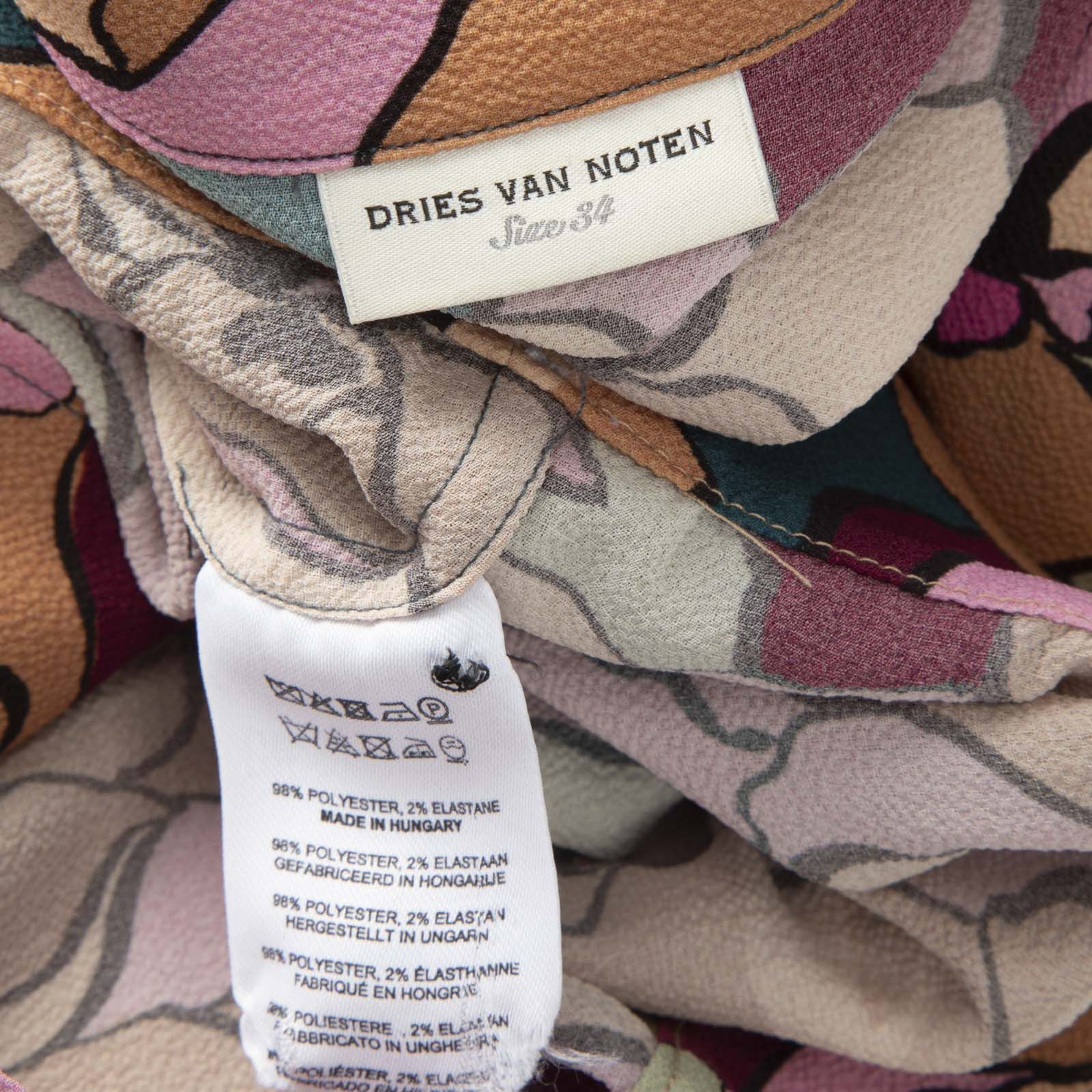 Dries Van Noten Abstract Long Sleeve Blouse Size XS / US 0-2 / IT 36-38 - 4 Thumbnail