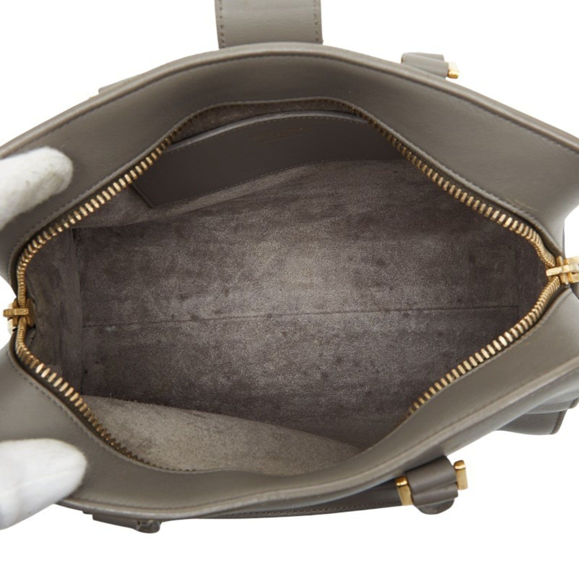 Saint Laurent Paris Saint Laurent Baby Cabas Handbag/Shoulder Bag 2WAY 372087 Gray Leather Women's SAINT LAURENT Size ONE SIZE - 8 Thumbnail