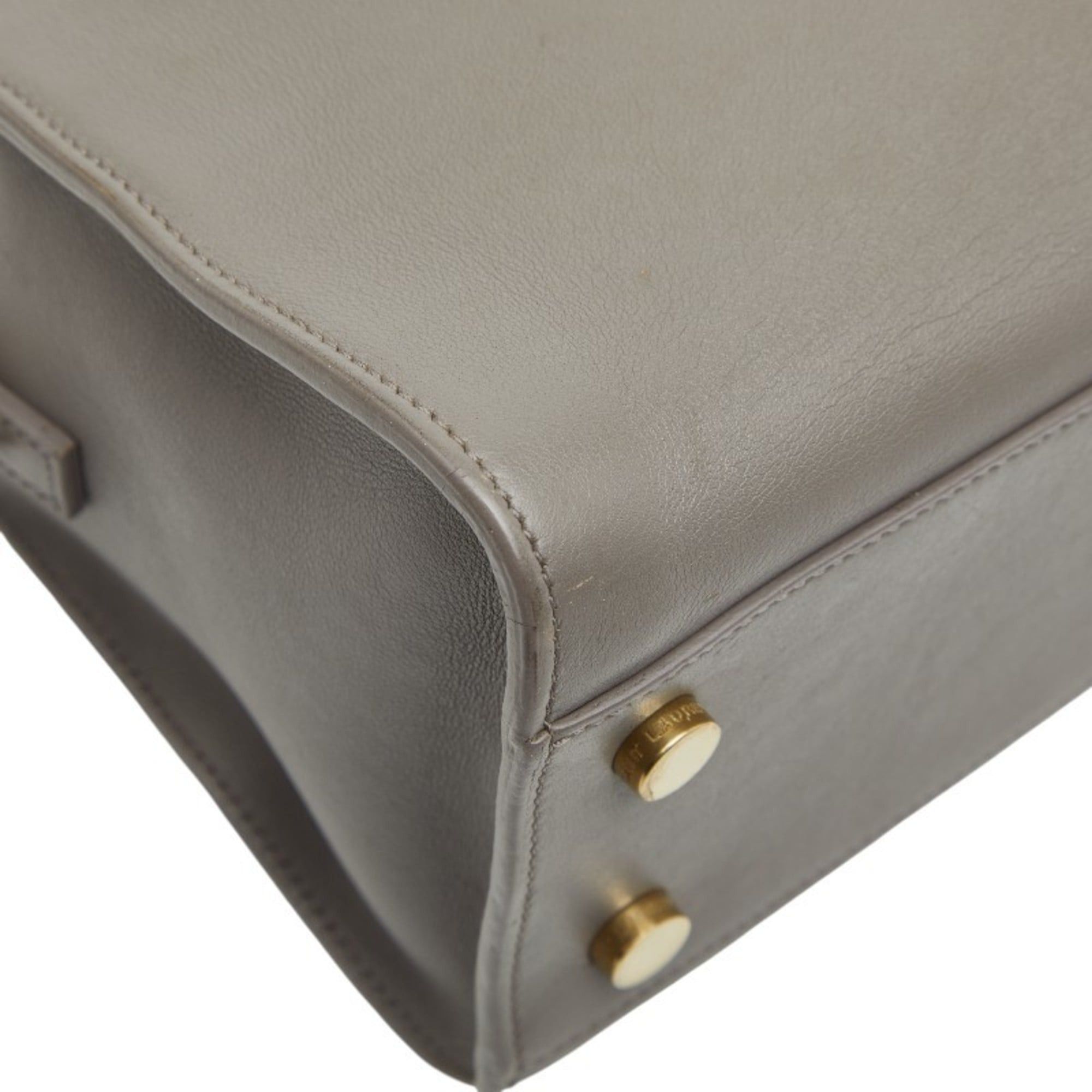 Saint Laurent Paris Saint Laurent Baby Cabas Handbag/Shoulder Bag 2WAY 372087 Gray Leather Women's SAINT LAURENT Size ONE SIZE - 7 Thumbnail