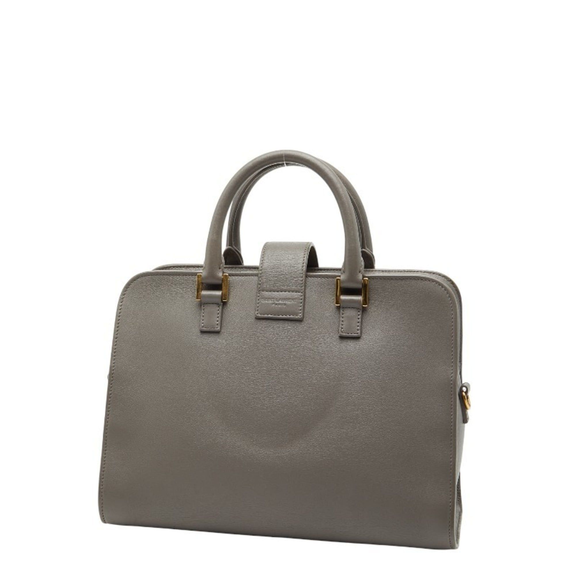 Saint Laurent Paris Saint Laurent Baby Cabas Handbag/Shoulder Bag 2WAY 372087 Gray Leather Women's SAINT LAURENT Size ONE SIZE - 2 Thumbnail