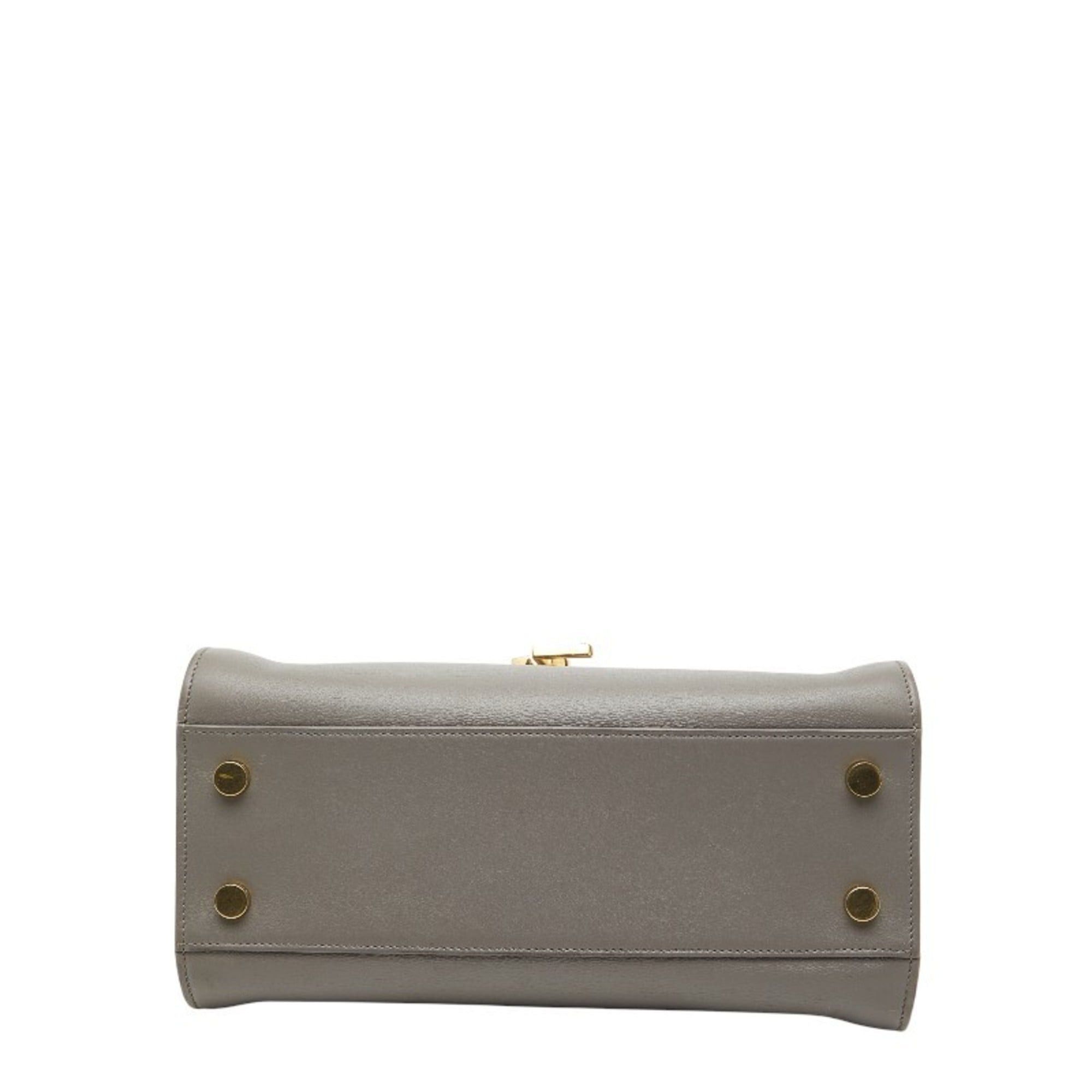 Saint Laurent Paris Saint Laurent Baby Cabas Handbag/Shoulder Bag 2WAY 372087 Gray Leather Women's SAINT LAURENT Size ONE SIZE - 3 Thumbnail