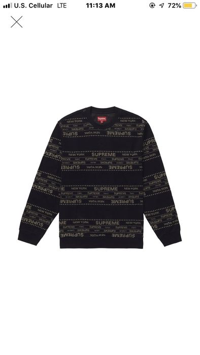 Supreme Supreme Metallic Jacquard Crewneck Black | Grailed