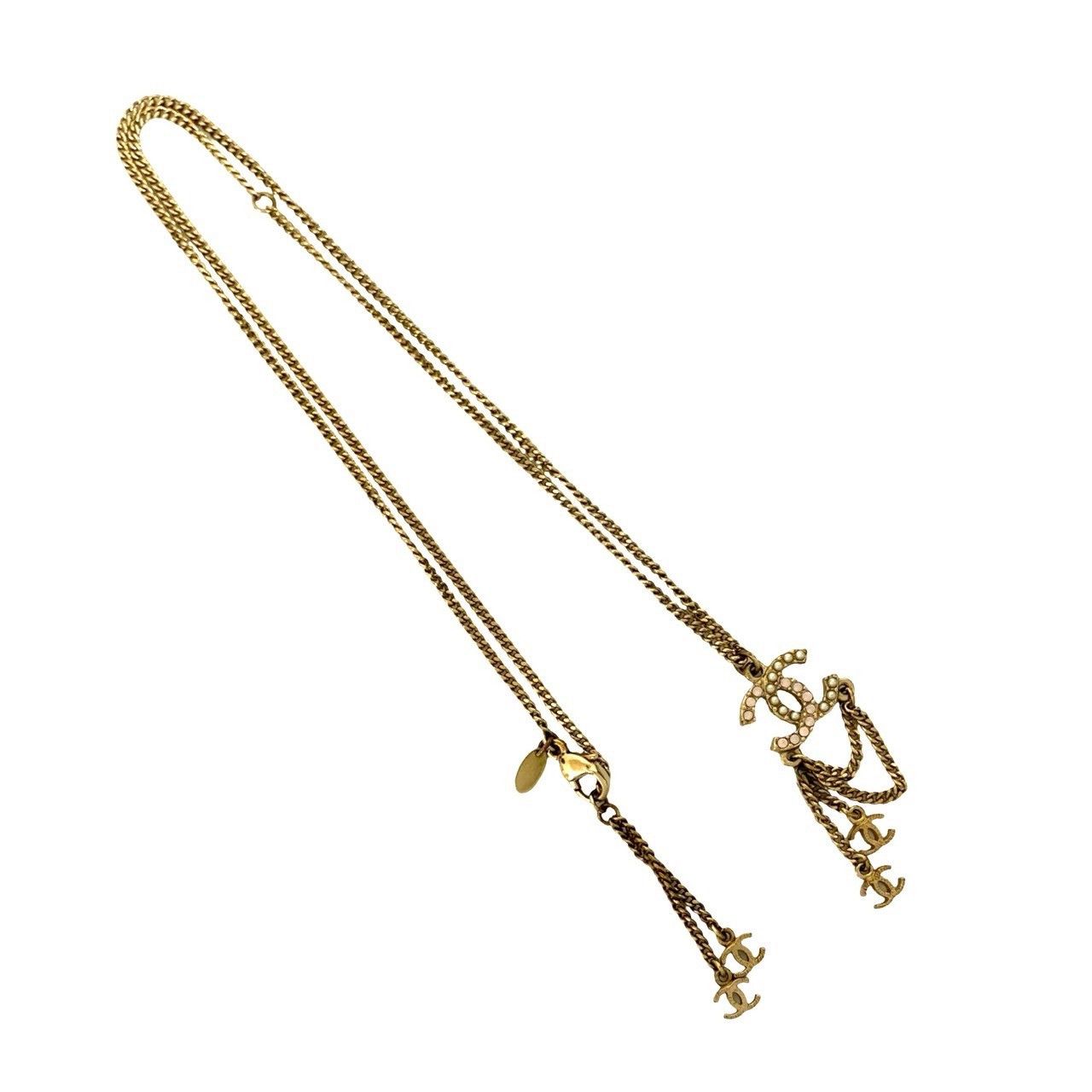 Chanel Chanel Chanel Coco Mark Faux Pearl Necklace Metal Necklace A12P DUTY FREE for USA Size ONE SIZE - 5 Thumbnail