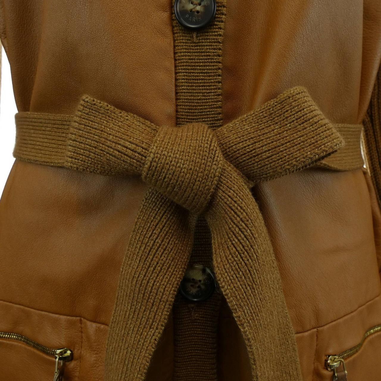 Hermes Hermès Cashmere Silk Lambskin Jacket Leather Outerwear DUTY FREE for USA