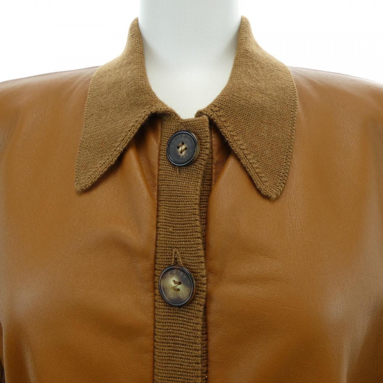 Hermes Hermès Cashmere Silk Lambskin Jacket Leather Outerwear DUTY FREE for USA