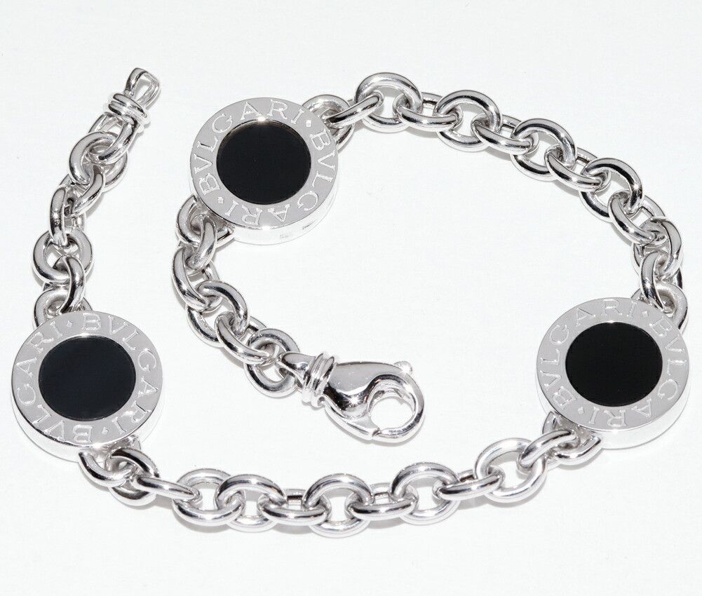 Bvlgari Bvlgari Bvlgari Bvlgari Au750 White Gold Onyx Bracelet Size 17 Metal Bracelet DUTY FREE for USA Size ONE SIZE - 3 Thumbnail