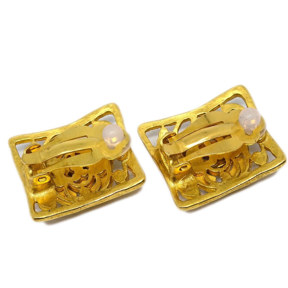 Chanel Chanel Vintage Square CC Earrings Metal Size ONE SIZE - 3 Thumbnail